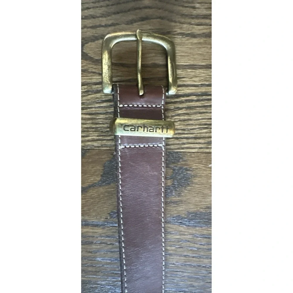 Carhartt Boys 2200 Genuine Leather Belt Brown Size 24 Outdoor Work Classic